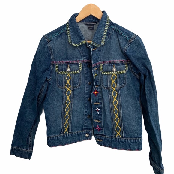 Boston Proper Jackets & Blazers - Boston proper jean jacket sz s - floral embroidery